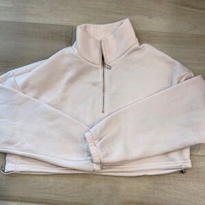 SHEIN Light Pink Quarter-Zip Sweatshirt